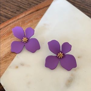 Sweet Purple Flower Earrings